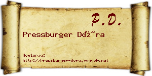 Pressburger Dóra névjegykártya